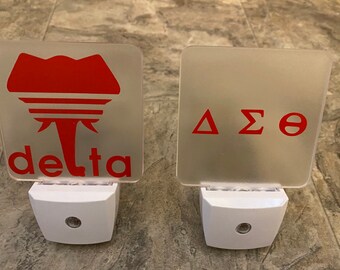 DST nightlights/Delta Sigma Theta Sorority: Handmade Sorority Home Decor