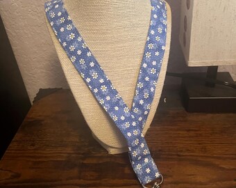 Blue Floral Lanyard/ID Badge Holder/Daisy Lanyard