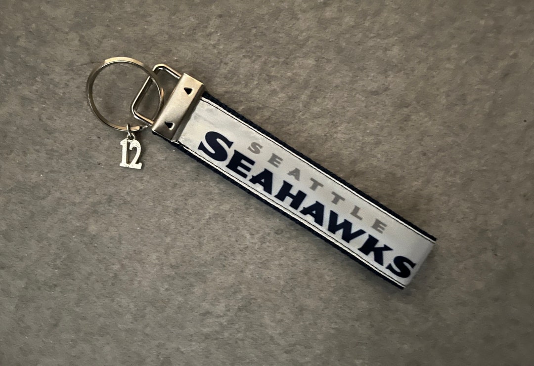 Seattle Seahawks Wristlet Keychain With Charm - Etsy