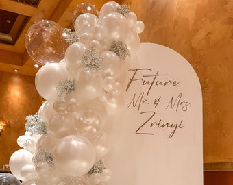 Pearl White Balloon Garland Kit, Wedding Bridal Shower Arch