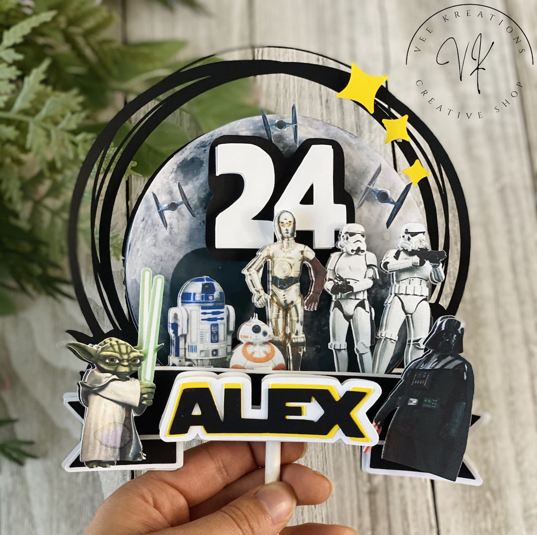 Star Wars Cake Topper, Custom Cake Topper, Star Wars Theme Cake Topper ...