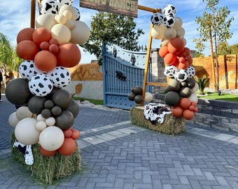 Kit fai da te per ghirlanda di palloncini a tema rodeo, decorazioni per feste di compleanno in stile western.