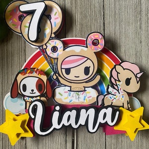 donutella cake topper, donutella, donutella tokidoki, donuella party decorations, donutella cake decoration, donutella paper decoration
