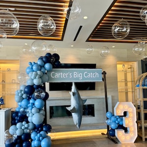 Shark balloon DIY kit, Shark birthday decoration, Shark balloons, shark balloon arch, blue balloon kit, blue shark balloons, shark birthday