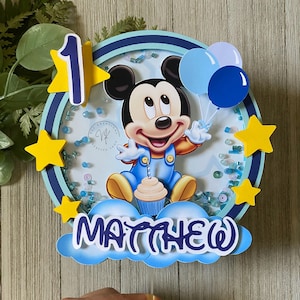 Baby Mickey mouse cake topper, Baby mickey mouse, baby blue mickey mouse, baby mickey star cake topper, custom cake topper, LED cake topper