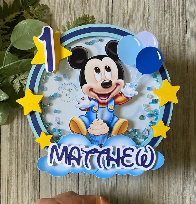 Adorno para tarta de Mickey Mouse bebé, Mickey Mouse bebé, Mickey Mouse