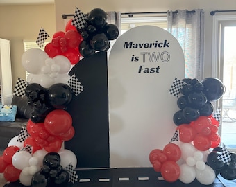Two Fast Race Car Balloon Garland, Birthday Party Decor