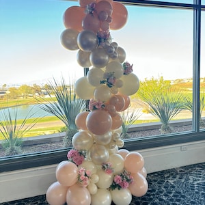 Sweet 16 Princess Balloons, Blush & Cream Balloons, Floral Balloon Garland, Elegant Birthday Decor, Neutral Balloons, DIY Balloon Kit,