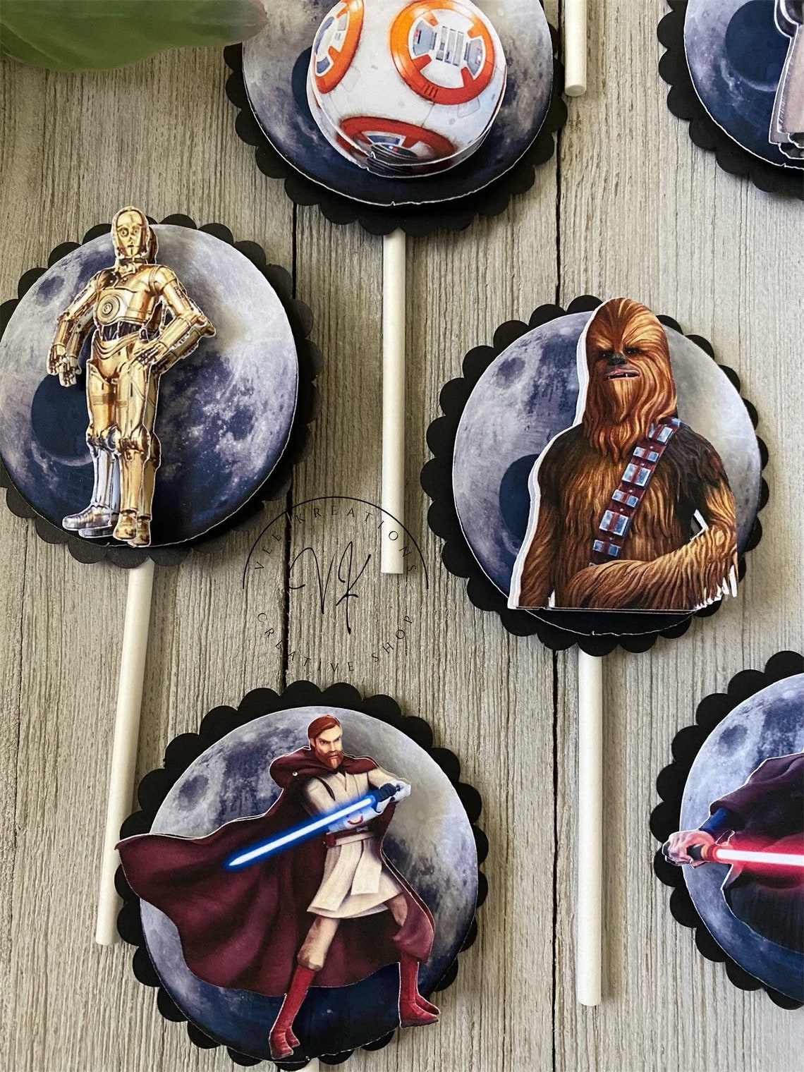 Star Wars Cake Topper Custom Cake Topper Star Wars Theme Etsy