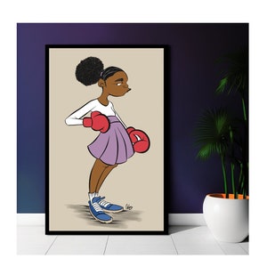 Black Girl with Boxing Gloves l Digital Print