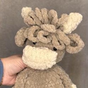 Crocheted Highland Cow lovey snuggler