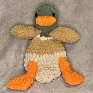 Crocheted Mallard Duck Lovey Snuggler