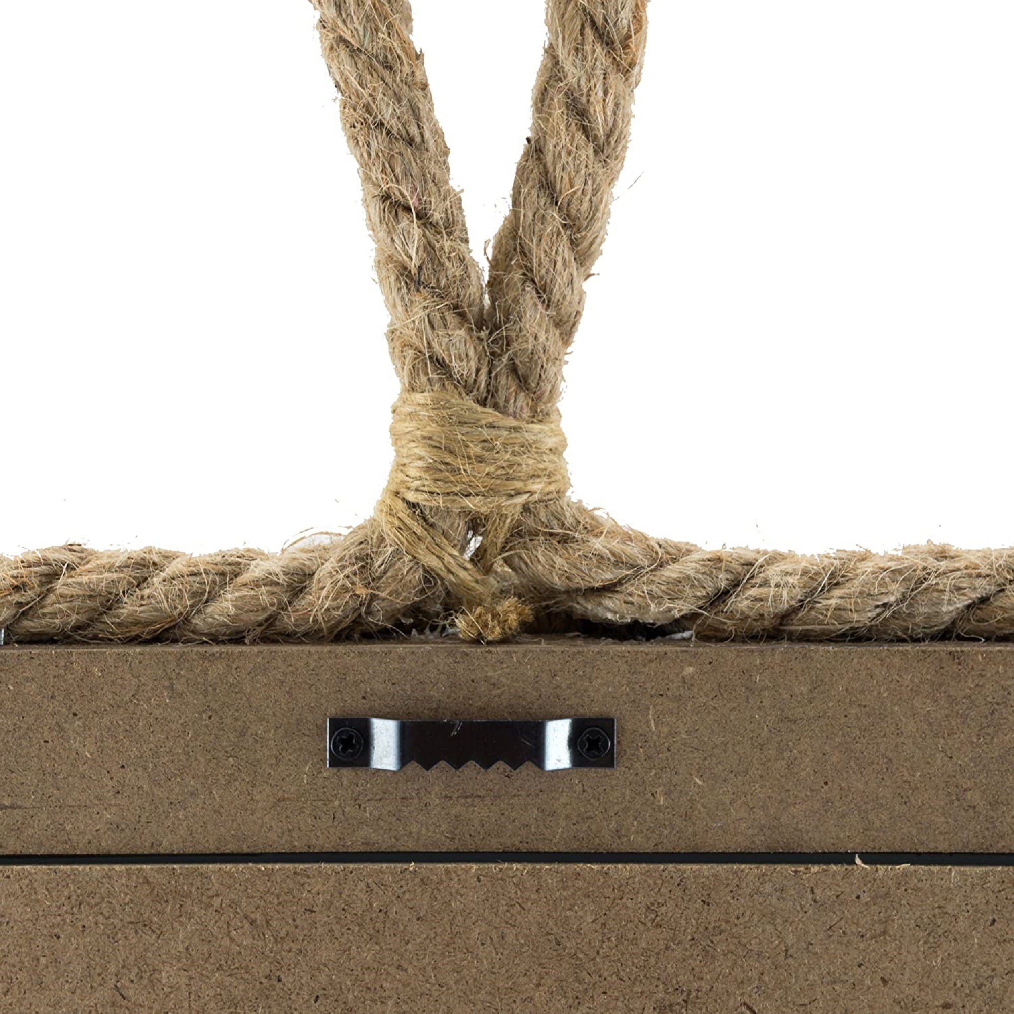 Vintage Rectangle Rope Mirror With Hanging Loop Vintage Etsy