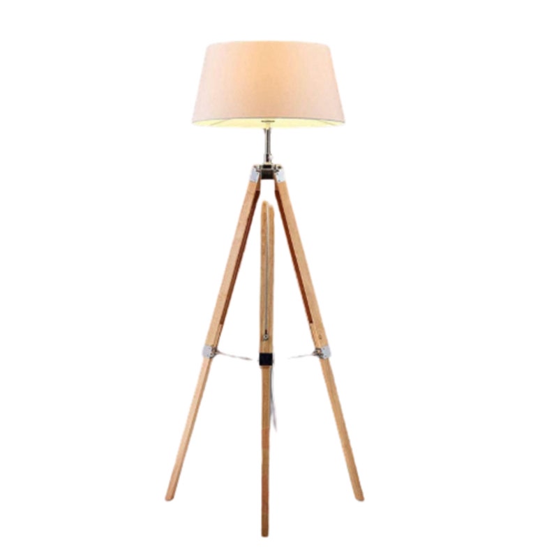 Vintage Classic Wood Tripod Floor Lamp Nautical Floor Home Etsy