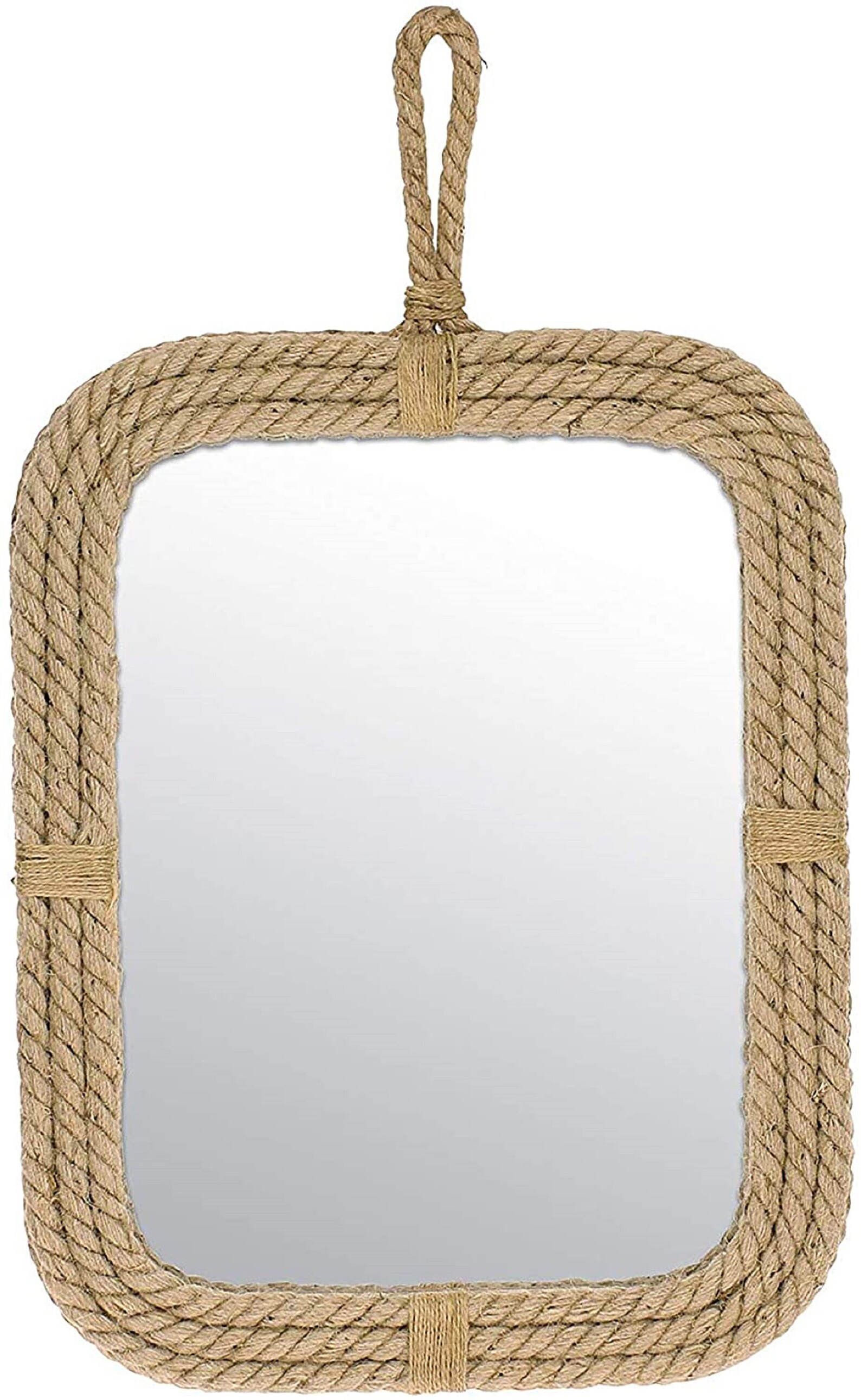 Vintage Rectangle Rope Mirror With Hanging Loop Vintage Etsy