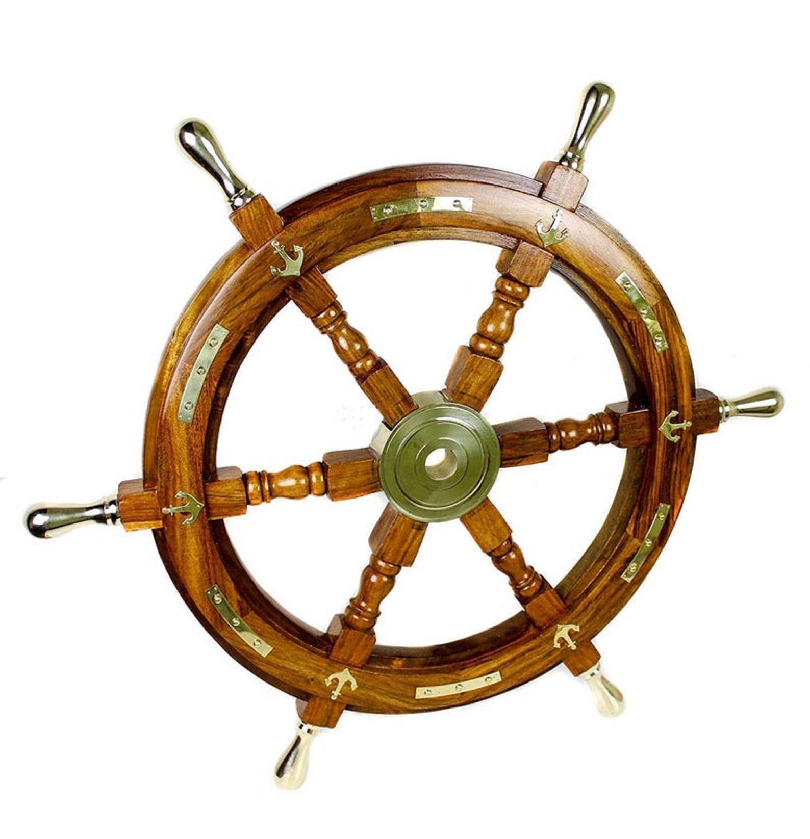 24Brass Handle Wooden Ship's Wheel Steering Wheel Etsy