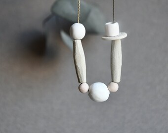 Stoneware & porcelain necklace