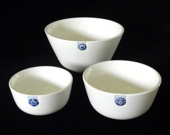 Royal Delft blue handmade set of three bowls (Porceleyne Fles, Dutch design)