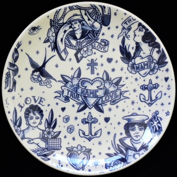 Royal Delft blue large handmade "Love" Blueware plate (Porceleyne Fles, with gift box)
