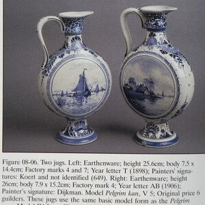 Royal Delft antique 1907 handpainted jug Pilgrim vase with Windmill Porceleyne Fles image 10