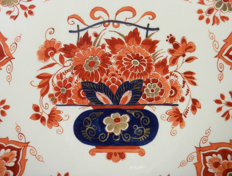Royal Delft Pijnacker 1975 handpainted plate with floral motive Porceleyne Fles image 6