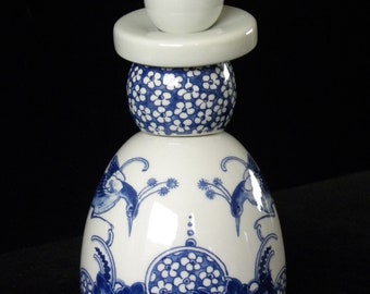 Royal Delft blue handmade Proud Mary - Flower Peacocks (Porceleyne Fles, with gift box)