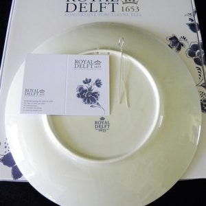 Royal Delft blue handmade Blueware plate with ships after Willem van de Velde Porceleyne Fles, with gift packaging image 4