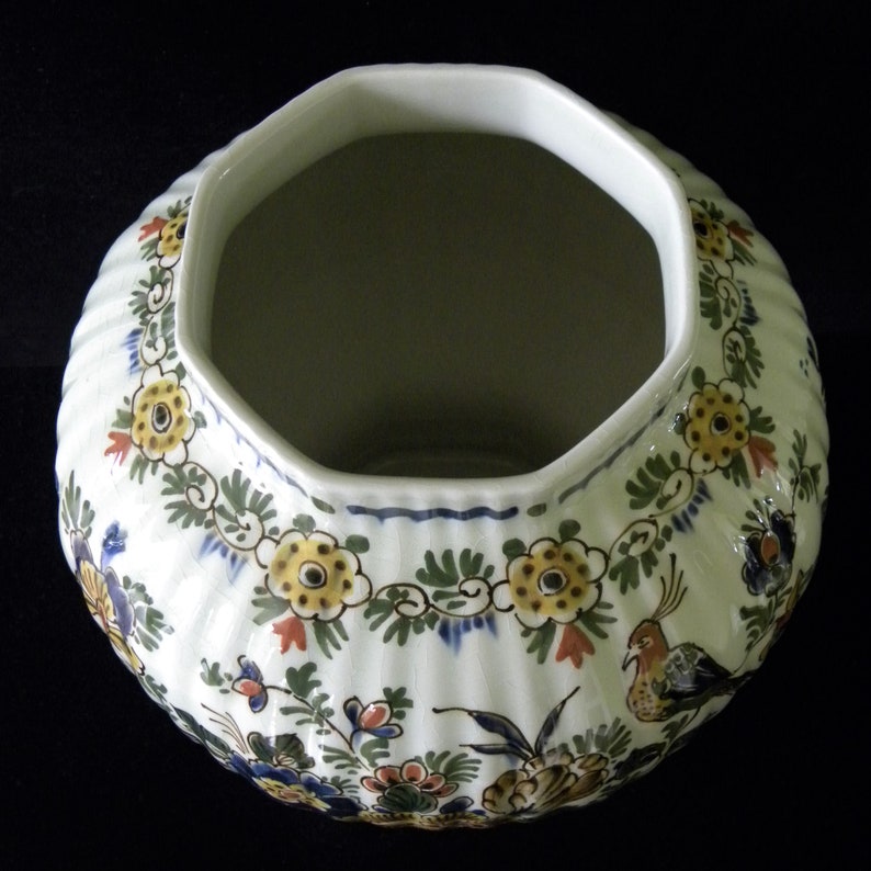 Royal Delft polychrome 1967 LARGE handpainted covered pul dekselvaas Porceleyne Fles image 7