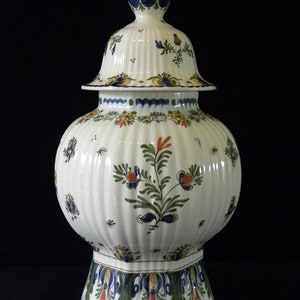 Royal Delft polychrome 1967 LARGE handpainted covered pul dekselvaas Porceleyne Fles image 3