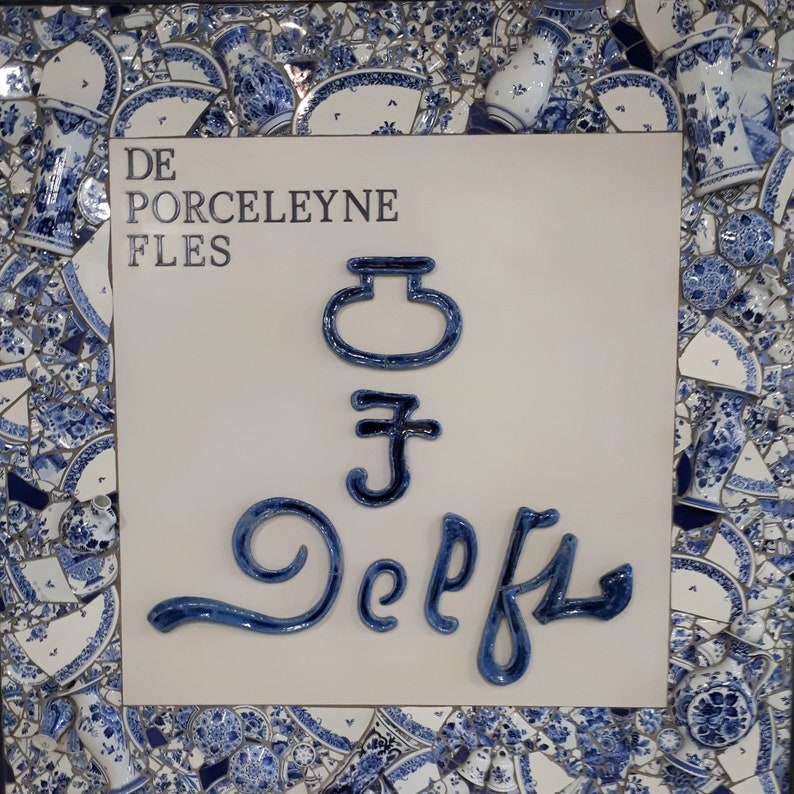 Royal Delft blue handpainted medallion in silver frame, windmill decor Porceleyne Fles, with gift box image 7