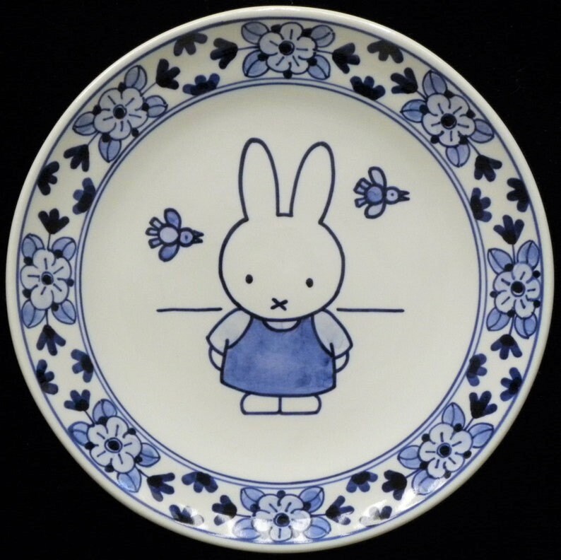 Royal Delft Blue Handpainted Miffy Plate (porceleyne Fles Royal Delft Blue Handpainted Miffy Plate (porceleyne Fles