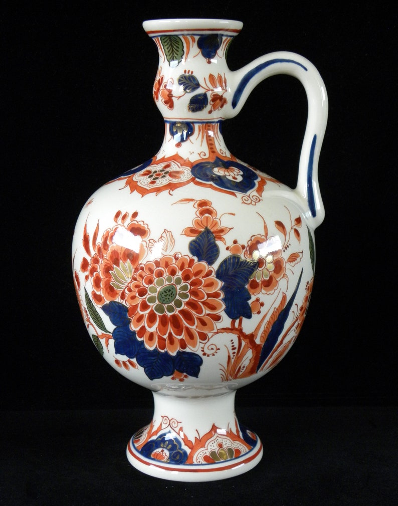 Royal Delft Pijnacker 1975/ 1978 SET of handpainted jug and vase Porceleyne Fles, as new image 2