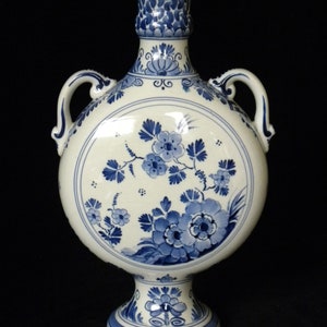 Royal Delft antique 1907 handpainted jug Pilgrim vase with Windmill Porceleyne Fles image 3