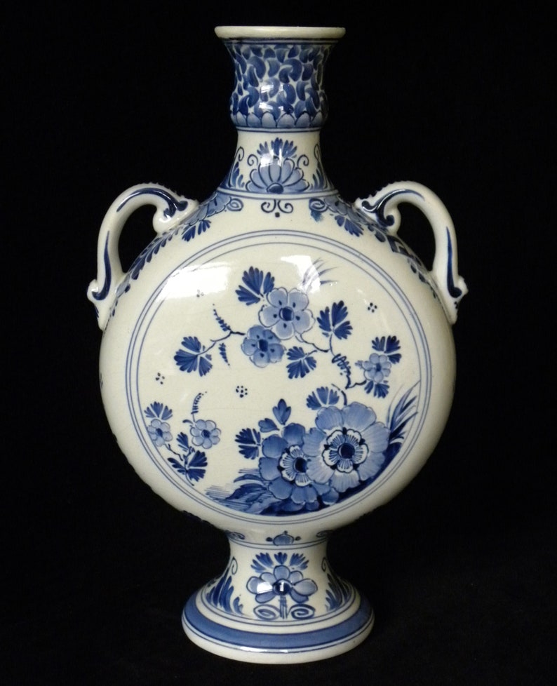 Royal Delft antique 1907 handpainted jug Pilgrim vase with Windmill Porceleyne Fles image 3