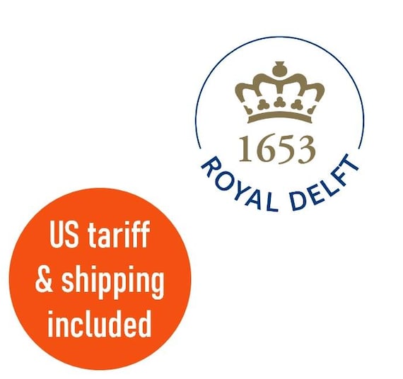 Royal Delft Blue (1931) LARGE Handpainted Plate With Floral Motive