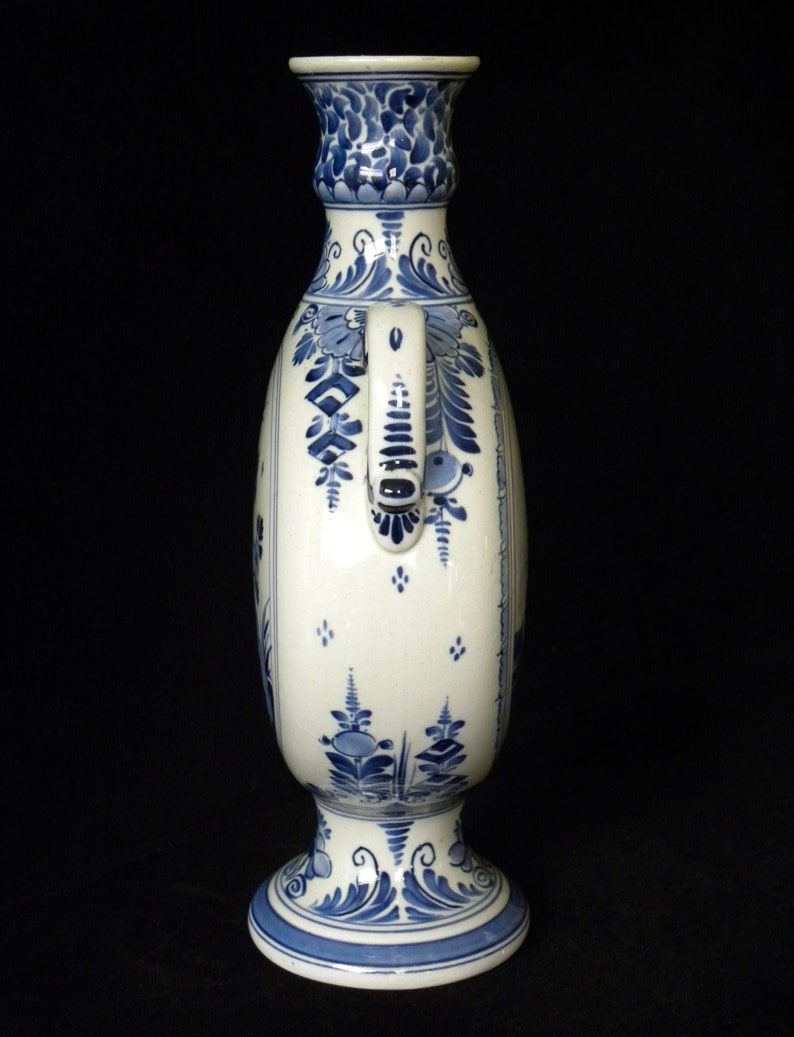 Royal Delft antique 1907 handpainted jug Pilgrim vase with Windmill Porceleyne Fles image 4