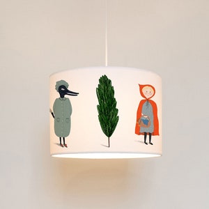 Little Red Riding Hood Lampshade: Handmade Children&#39;s Ceiling/lamp Shade