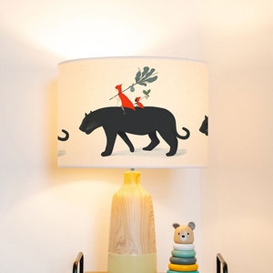Handmade Puma Lampshade: Animal Print Children&#39;s Lighting