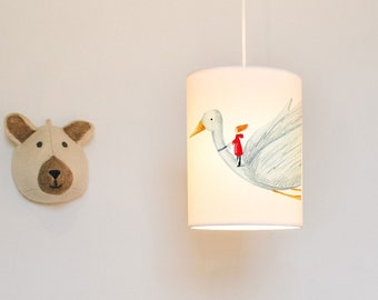 Flying bird lampshade/ ceiling shade - bird lamp shade - handmade lampshade  - Children's lamp shade