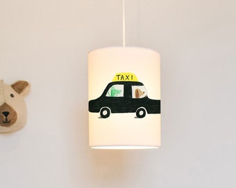 Taxi lampshade/ ceiling shade - animal lamp shade - handmade lampshade  - Children's lamp shade