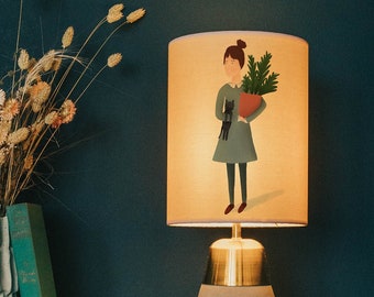 Cat, plant lady lampshade/ ceiling shade - pendant lights - lighting - handmade lampshade