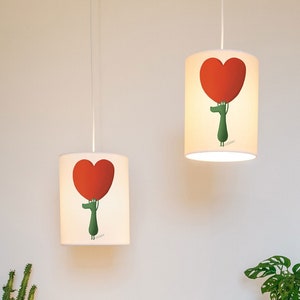 Frank and heart lampshade/ ceiling shade - animal lamp shade - handmade lampshade  - Children&#39;s lamp shade