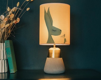 Hare and cocktail  lampshade/ ceiling shade - pendant lights - lighting - animal lamp shade