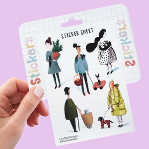 Cat and Dog Sticker Sheet: Waterproof Vinyl Stickers