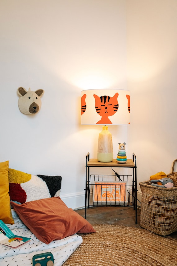 Abat-jour brodé : Chat - Atelier des Marmottes