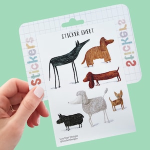 Dog Sticker Sheet: Waterproof Vinyl Stickers for Journals
