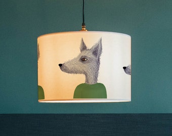 Lurcher dog lampshade/ ceiling shade - animal lamp shade - handmade lampshade - floor lamp shade