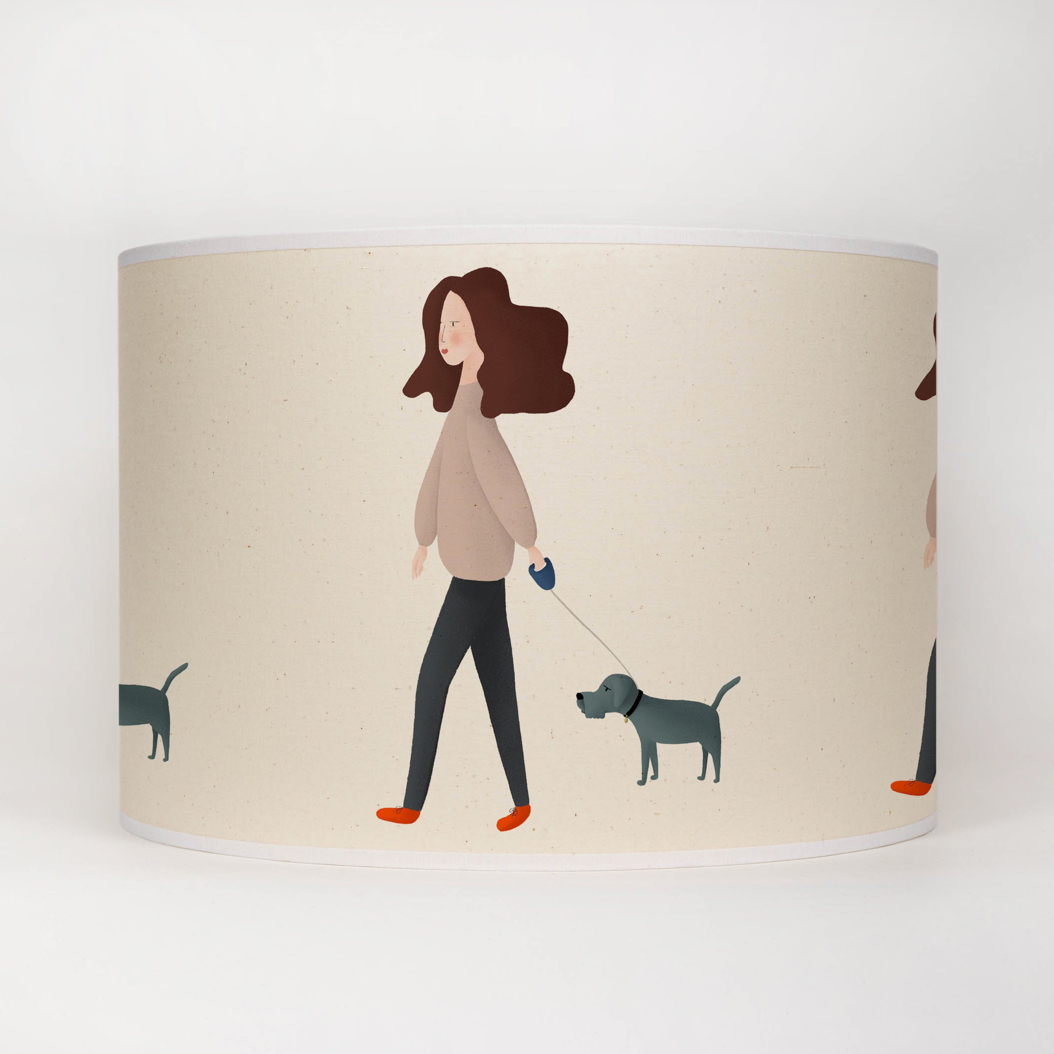 Dog Walking Lampshade/ Ceiling Shade Animal Lamp Shade Handmade