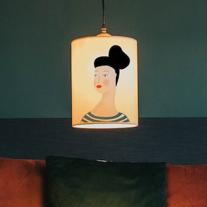 Illustrated portrait lampshade/ ceiling shade - pendant lights - lighting
