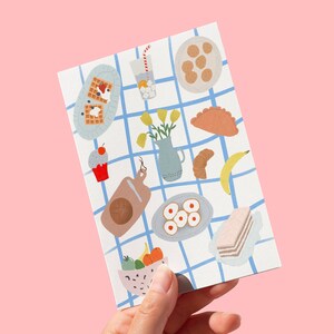 Table top illustrated greeting card, blank inside for any occasion, FREE UK SHIPPING